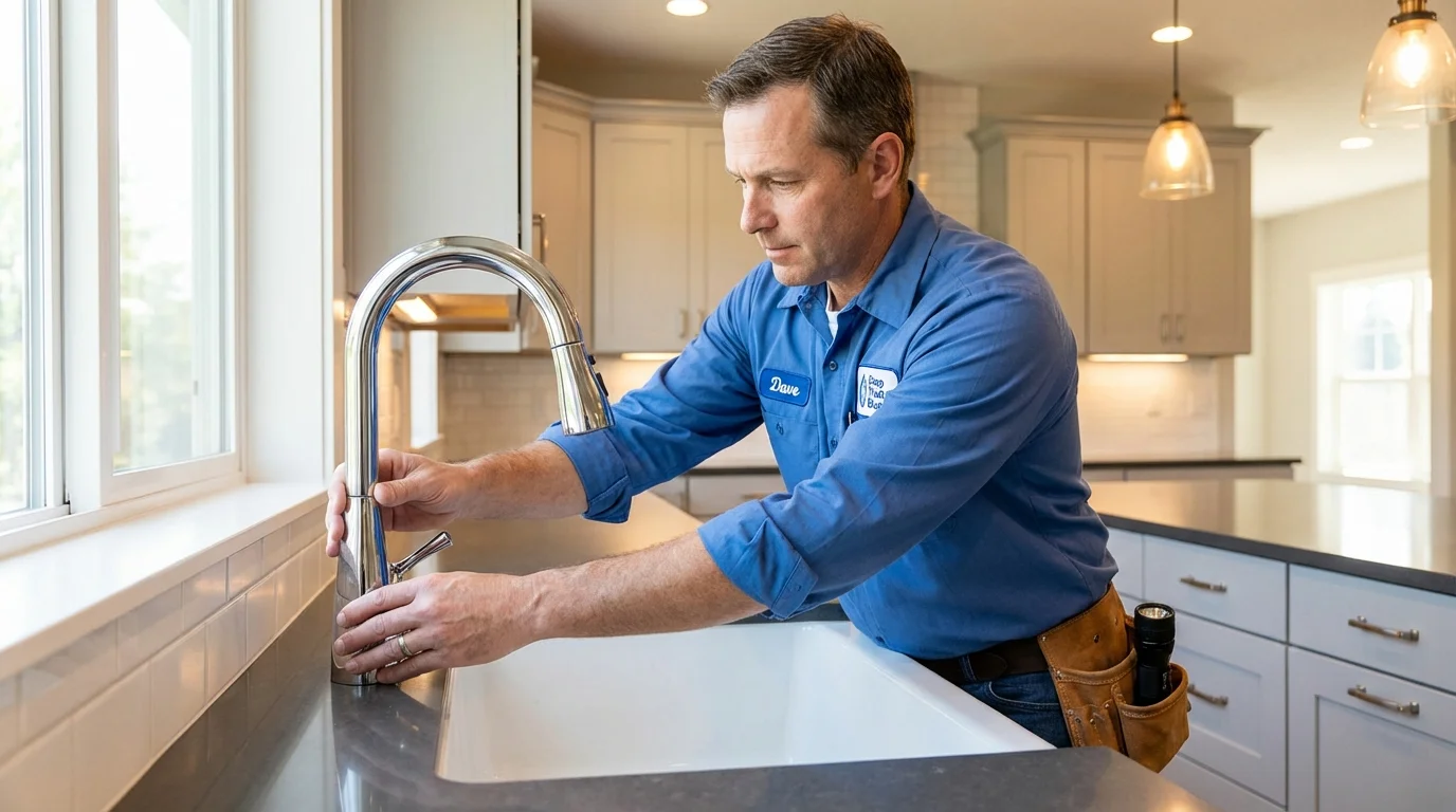 Kitchen faucet installation by Johns Plumbing LLC in East Haddam
